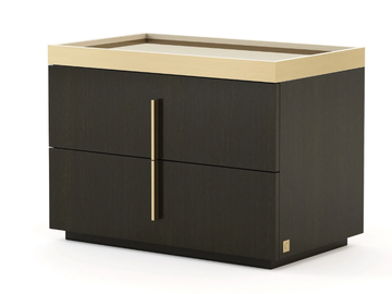 KENSINGTON - Rectangular wood veneer bedside table with drawers by Stylish Club - view 2